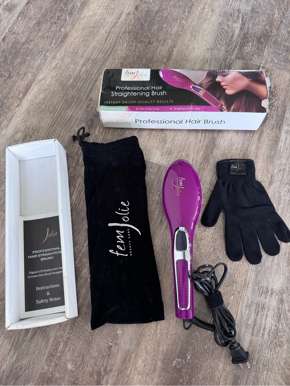 Jolie Professional Hair Straightening Brush - Purple